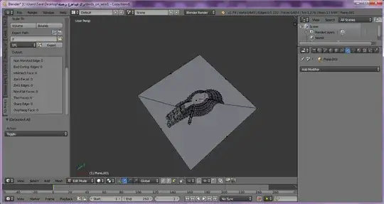 The top view of the model in Blender The top view of the model in Blender
