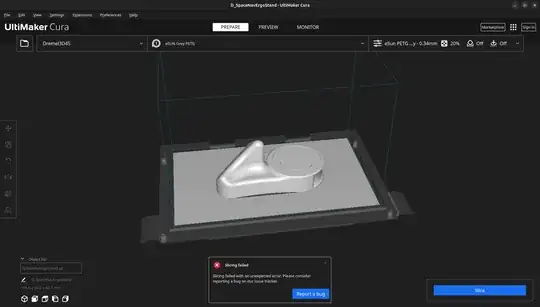 Screenshot of a 3D model in Cura