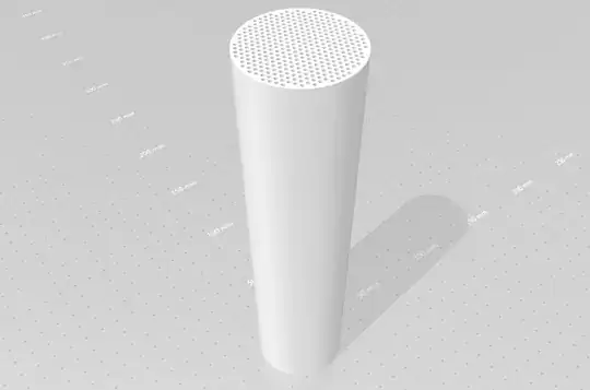 3D rendering of a cylinder with holes