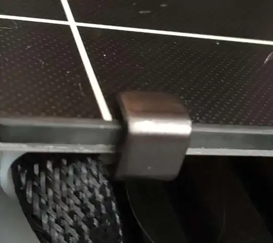 Photo of the bed clip/clamp on a 3D printer Photo of the bed clip/clamp on a 3D printer