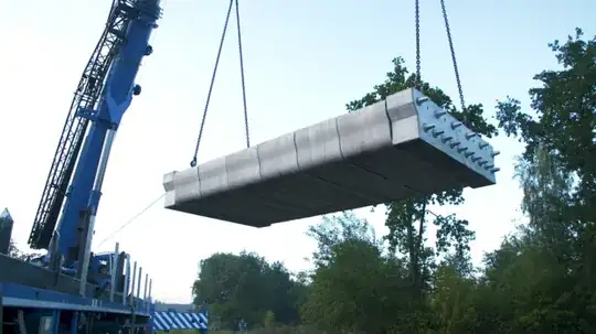 Concrete bridge element with rebar for pretension