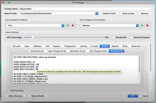 Screenshot of ending script Screenshot of ending script