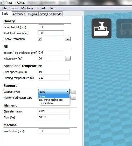 cura support settings