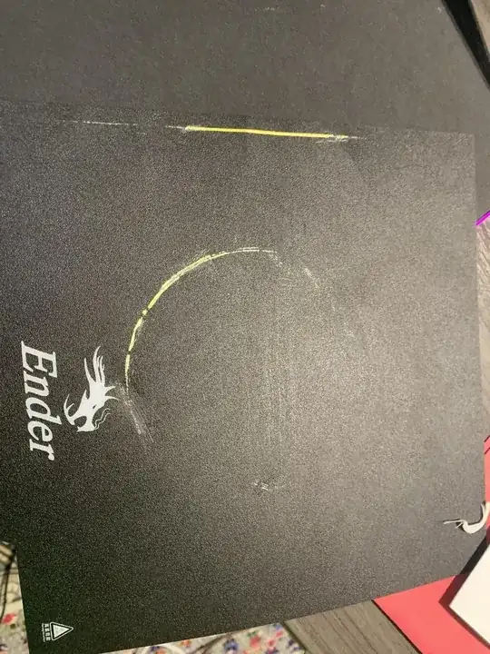 Magnetic bed with filament still stuck to bed Magnetic bed with filament still stuck to bed