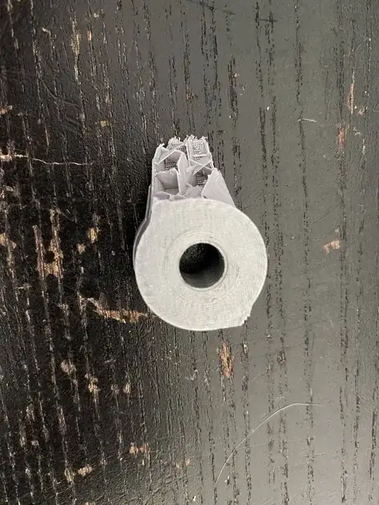 A damaged print of a propeller