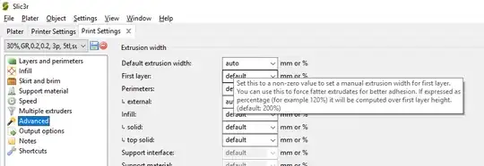 Slic3r Print Settings GUI