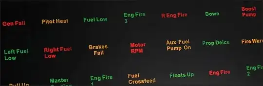 Annunciator Panel example without the panels being turned into MX switch keycaps