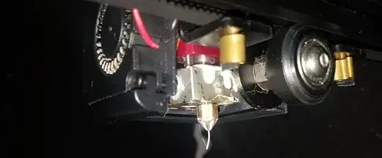 Filament exiting nozzle Filament exiting nozzle