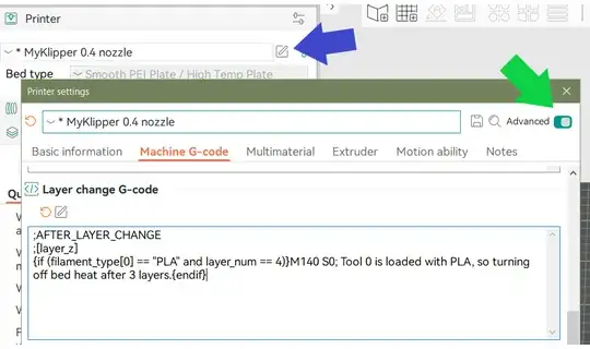 Preset settings detail in the Orca slicer. Preset settings detail in the Orca slicer.