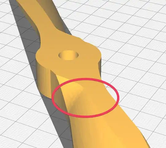 3D rendering of a propeller with a circle around a section