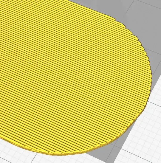 A Cura preview of a horizontal raft A Cura preview of a horizontal raft