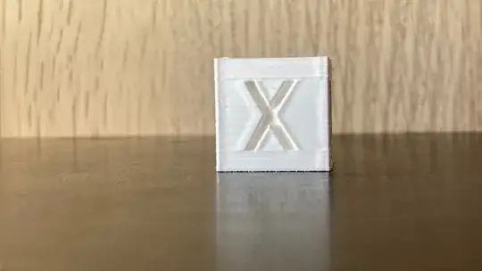 Photo of the X side of a calibration cube Photo of the X side of a calibration cube