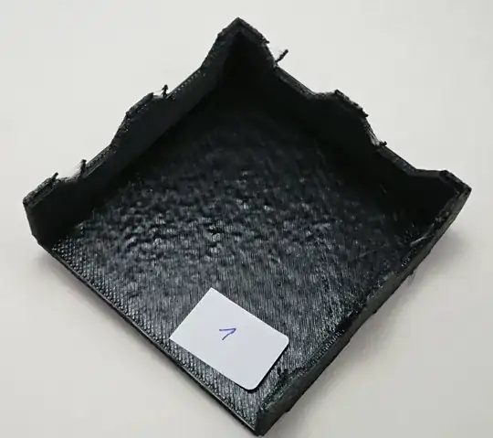 stackable tray, top view, 105% default extrusion width, 50 mm/s