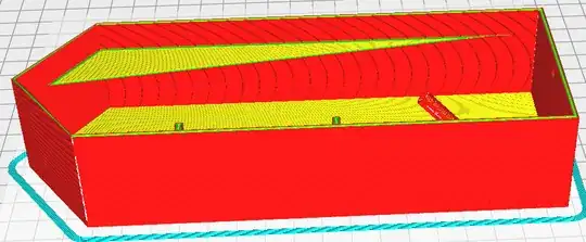 Screenshot of a boat rendered in Cura's preview showing a ghost layer after the model was modified Screenshot of a boat rendered in Cura's preview showing a ghost layer after the model was modified
