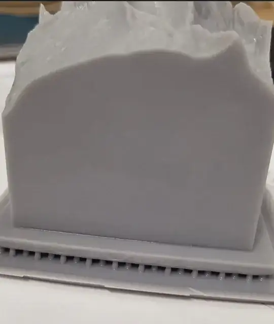Photo of a resin printed model with supports and no horizontal line is present Photo of a resin printed model with supports and no horizontal line is present