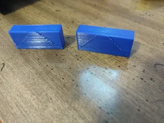 Photo of test prints upright