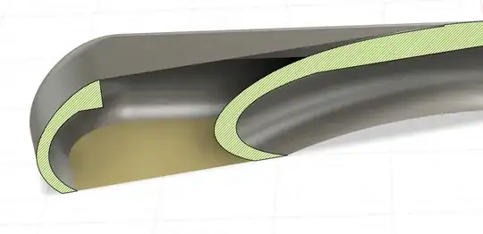 Sectional analysis revealing cavity