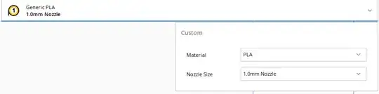 Ender 3 profile nozzle selection