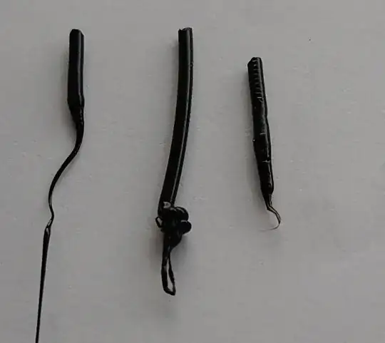 different filament ends