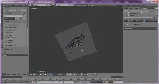 The bottom view of the model in Blender The bottom view of the model in Blender