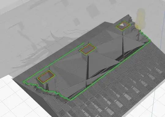 Screenshot of Cura's preview of model