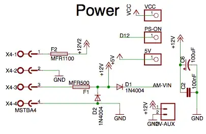 RAMPS 1.4 schematic - power input section