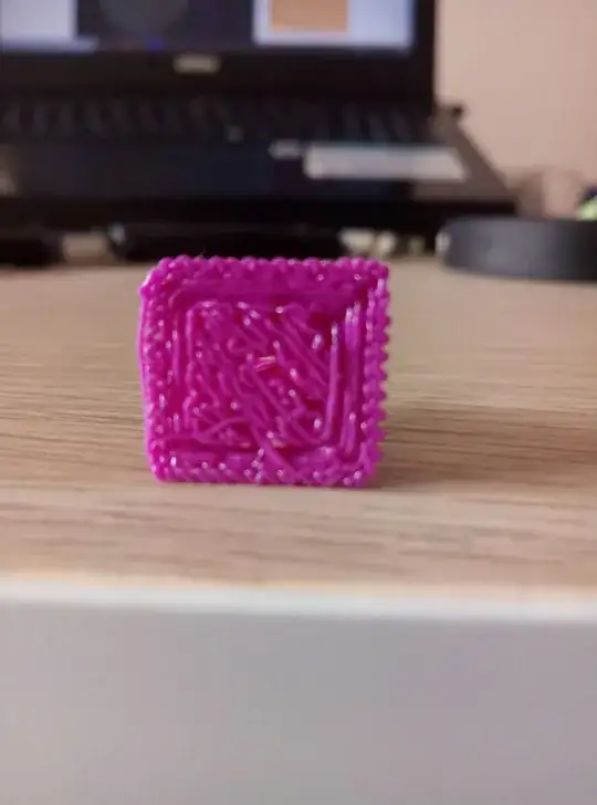 Close up of failed print