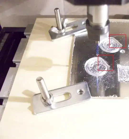 Photo of milled circles with irregularities