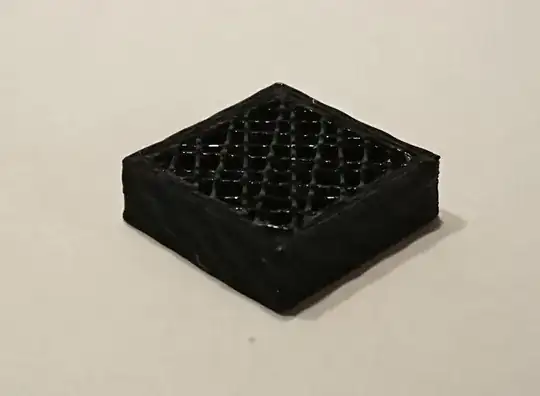 20 x 20 x 5 cube with undesired wavy wall pattern