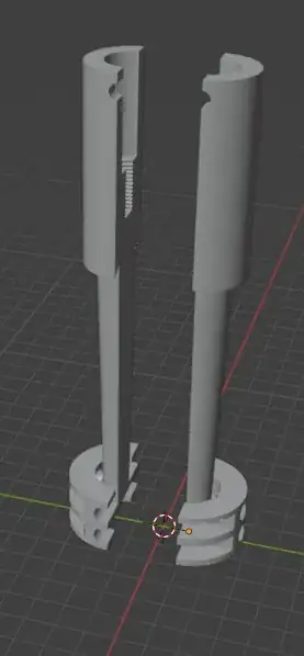 Preview of a 3D rendered model shaped like a tall piston