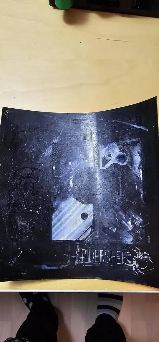 Photo of the old SpiderSheet over the buildplate Photo of the old SpiderSheet over the buildplate