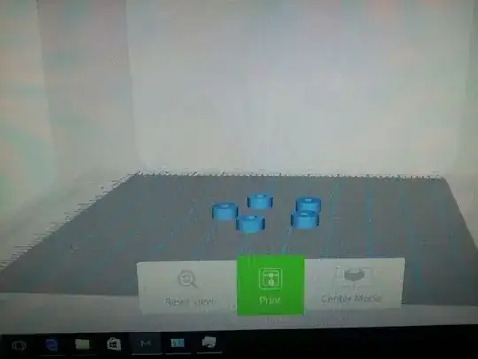 Screenshot of STL design with holes in the middle