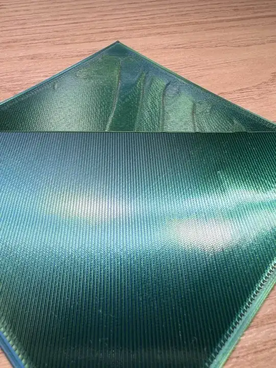 Upclose photo of the printed model showing the difference in the two layers Upclose photo of the printed model showing the difference in the two layers