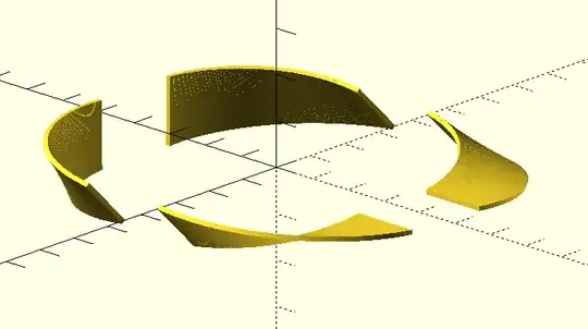 Ring cut in quarts, display with offset Ring cut in quarts, display with offset