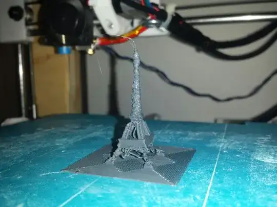 Photo of a 3D printed Eiffel Tower showing very bad print quality