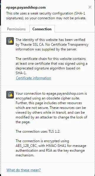 Screen shot of warning 