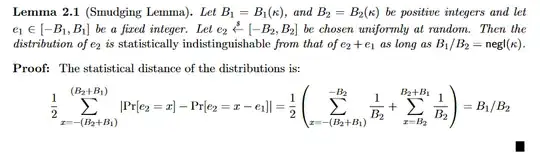 Smudging lemma for uniform distribution