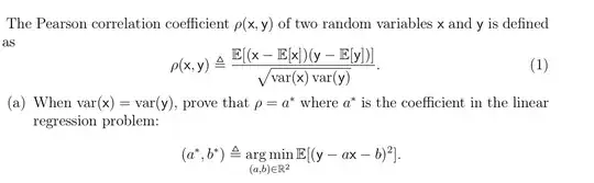 how to solve this problem with var(x)=var(y)