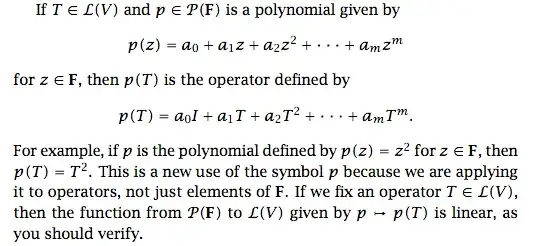polynomial over linear operator