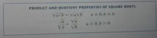 Product and quotient properties of square roots