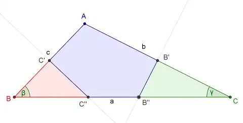 An obtuse triangle