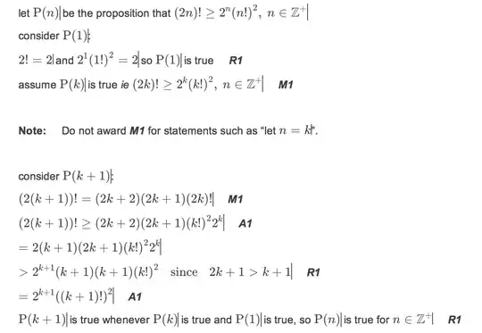 Markscheme from the question