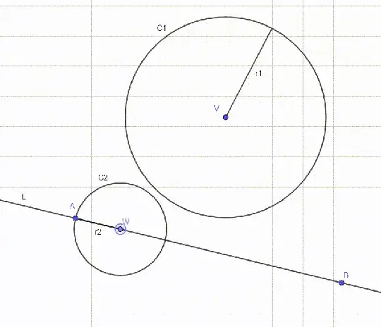 The L line, C_1 and a variable C_2 depending on point W