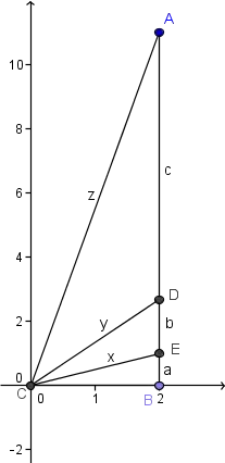 right triangle with trisected angle