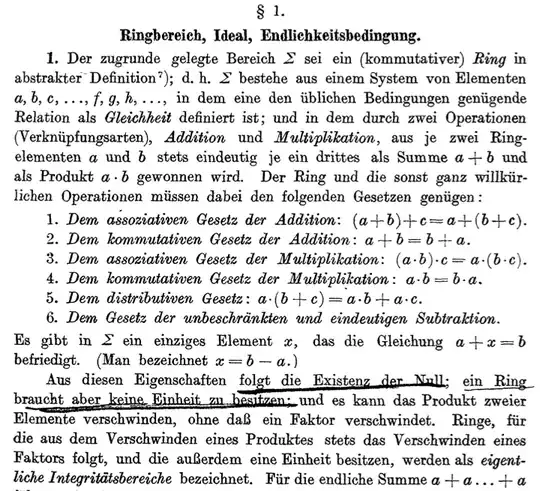 Noether Idealtheorie in Ringbereichen