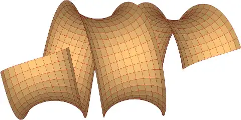 A hyperbolic surface with helical symmetry