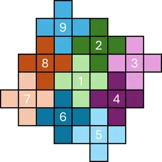 Patch made of nine Greek crosses