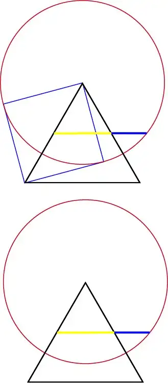 new golden ratio construction with equilateral triangle, square, and circle