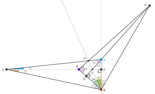 Reflect the entire triangle ABC