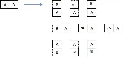 all 9 valid reconfigurations of the 1-by-2 puzzle